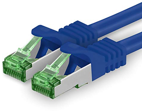 1aTTack.de 10 M Cat.7 Network Cable 1 Piece Cat7 Patch Cable Lan Cable Ethernet RJ45 10 Gbit/s (All Internet Speeds) Blue 10 Meters
