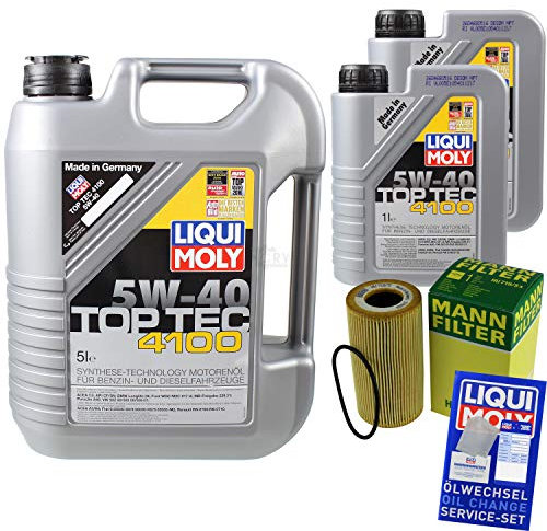 Filter Set Inspektionspaket 7 Liter Motoröl Top Tec 4100 5W-40 MANN-FILTER Ölfilter