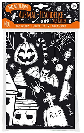 Ausmal-Tischdecke Halloween, Halloween Tischdecke, Halloween Dekoration Kinder, Grusel Dekoration, Mal Mich Bunt