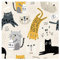 murando Vlies Tapete Kinderzimmer Tiere Deko Panel Fototapete Wanddeko 10 m Tapetenrolle Mustertapete Wandtapete modern design Dekoration - Katzen Mieze für Kinder g-B-0154-j-a