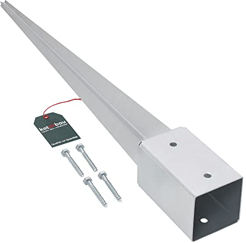 KOTARBAU® Support de Poteau a Enfoncer 81 x 81 mm Longueur 750 mm Pied de Poteau Galvanisé à chaud Ancre a Enfoncer pour Poteau Fixation Poteau Bois Support Poteau Bois à Enfoncer