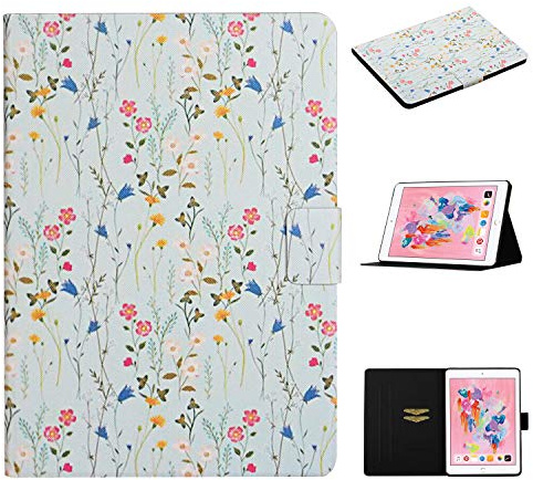 Aswant Etui iPad 2019 10,2 Pouces Coque iPad Pro Air 3/iPad Pro 10,5 Pouces Housse en Cuir PU Fonction Veille/Réveil Auto Housse pour iPad 7e génération 2019, iPad Air 3, iPad Pro 10,5 Fleur