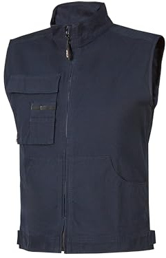 U-Power Wave, gilet in cotone, giacca country casual da uomo con cerniera intera, ampie tasche frontali, collo alto, abbigliamento da lavoro leggero e confortevole (WESTLAKE BLUE - XL)