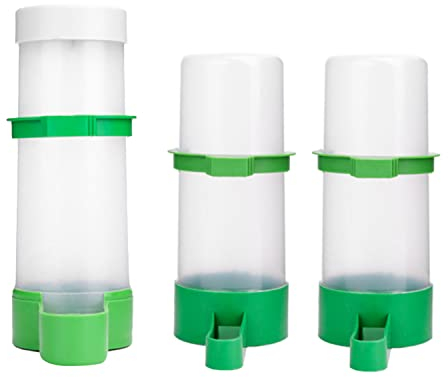 Bird Water Dispenser for Cage, Budgie Water Dispenser, XISTEST 2PCS Automatic Bird Water Feeder with 1PCS Food Feeder for Cage Parrot Budgie Cockatiel Clip Water Dispenser (2pcs 140ml + 1pcs 150ml)