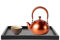 Massive Holz Tablett Schwarz 30x24 cm Rechteckig Serviertablett Japanischer Frühstück Tee Teller Badezimmer Deko Tablett für Home Restaurant Bar