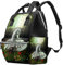 Einhorn Stute und Fohlen Blumen Wickeltasche Mumienrucksack Große Kapazität Babytasche Multifunktions-Reiserucksack Windeltaschen Stilltasche für Babypflege, mehrfarbig