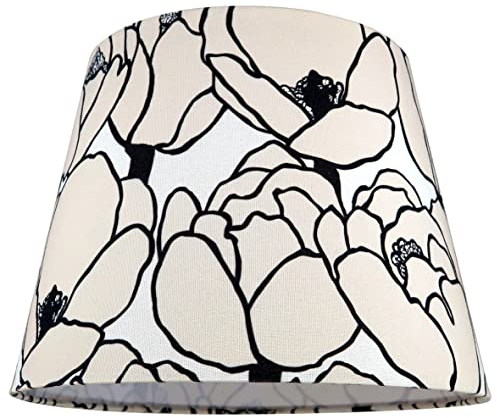 ESSENCE Lights, Floral Tulpen-Design, Konischer Lampenschirm Stoff, Groß, Leinen, für Nachttischlampe, Tischlampe/Hängelampe/Stehlampe, 35cm