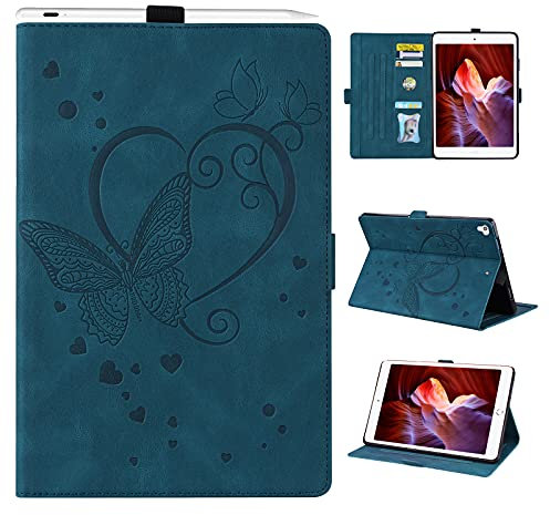 Auslbin Coque Étui Housse iPad (2018/2017,6ème/5ème Génération) iPad Air 2/iPad Air/iPad 9.7 Pouces Tablette Case de Cuir PU avec Fonction Support et Sommeil/Réveil Auto,Bleu