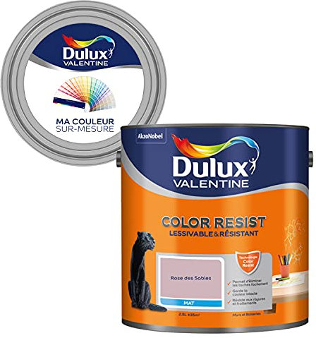 Ma Couleur Sur-Mesure par Dulux Valentine – Peinture Intérieure Murs, Plafonds, Boiseries - Palette expressive, Pièce à Vivre Mat, Rose Des Sables , 2,5 L