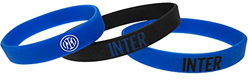 Tris Armbänder FC Inter, offizielles Fußball-Produkt, Serie A. Schwarz und Hellblau.