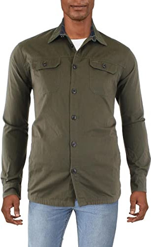 Barbour Men's Catbell Overshirt, Dk Olive, XXL
