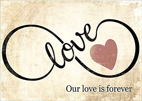 OWN4B Kreuzstich-Set, gestempelt, Our Love is Forever, gedrucktes Muster, 11-fädig, 38,1 x 48 cm, DIY-Stickset (Liebe)