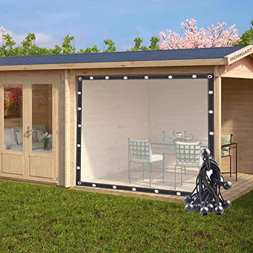 WBBML Rideau Imperméable Extérieur, Bâche en Plastique Transparent, avec Boutonnière pour Pergola, Terrasse, Rideaux Latéraux La Tente (Color : Clear, Size : 2x3m)