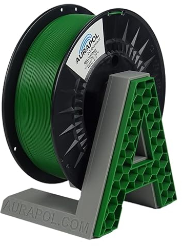 AURAPOL Filament 1.75 PLA mit +/- 0,02 mm Genauigkeit (1kg, blattgrün) - Biologisch abbaubares 3D Drucker Filament aus PLA - Druckmaterialien kompatibel mit den meisten Druckern