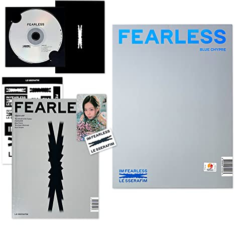 LE SSERAFIM - 1st Mini Album [FEARLESS] (VoL.2 BLUE CHYPRE ver.) Booklet + CD + Photocard + Postcard + Sticker + Transfer Paper + 2 Pin Button Badges + 4 Extra Photocards