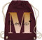 Turnbeutel Rucksack - Initialen - Name und Buchstabe - Unisize - Bordeauxrot - beutel kindergarten personalisierte geschenkideen baumwoll wechselkleidung kita stoffbeutel personalisiertes kordel