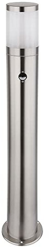 Wegeleuchte mit Bewegungsmelder Außen Aussenleuchten Garten Stehlampe Bewegungsmelder, Edelstahl silber, 1x LED 15W 1250Lm warmweiß, DxH 14x80 cm