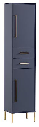 Schildmeyer Kent Hochschrank 153911, Nachtblau/Gold, 40,5 x 33,1 x 184,3 cm