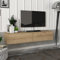 [en.casa] Fernsehschrank Toivakka mit 2 Staufächern Lowboard 135x31x25cm Hängeboard schwebend Eiche