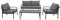 FINQA Gartenmöbel-Set Amsterdam mit 1x Sofa, 2X Sessel und 1x Tisch in Grau, Gartensofa aus Aluminium, Outdoor Sofa, Sofagarnitur perfekt für Garten, Balkon oder Terrasse