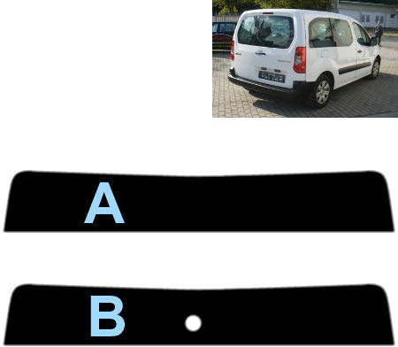 Sonnenblendstreifen für-Citroen Berlingo 5-Türen 2008-2018 Passgenaue Tönungsfolie (20% Schwarz, A)