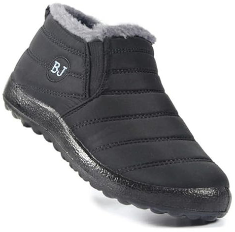 RINDE Boojoy Winterstiefel Männer Boots Winterschuhe Für Männer wasserdichte Schneestiefel Winter Warme Herren-Schwarz-44