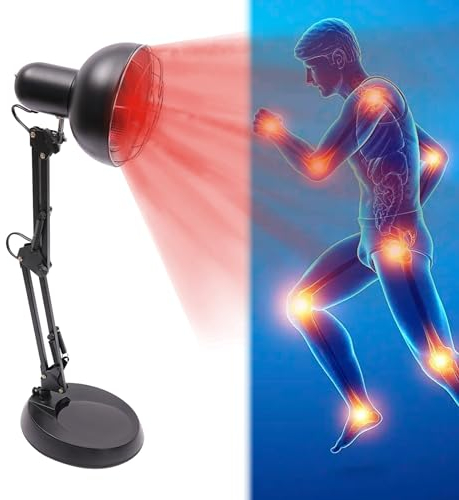 Infrarotlampe Rotlichtlampe 275W Wärmelampe Infrarot Lampe mit Bodenstativ Infrarotstrahler Temperatur und Höhenverstellbar Wärmelampe Rotlichtlampe für Erkältungen Linderung Von Arthritis
