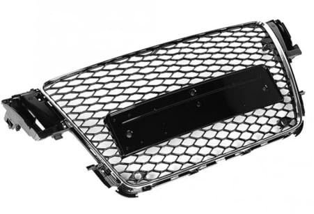 Kühlergrill Auto Frontschürze Grille Center Panel Styling Oberen Silber Grill Für A5 Für S5 2008 2009 2010 2011 Stoßstangen Gitter