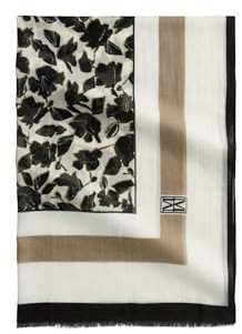 Marc O'Polo Damen Schal mit Muster mit Fransen, Mehrfarbig (Multi/Summer Sand), One Size