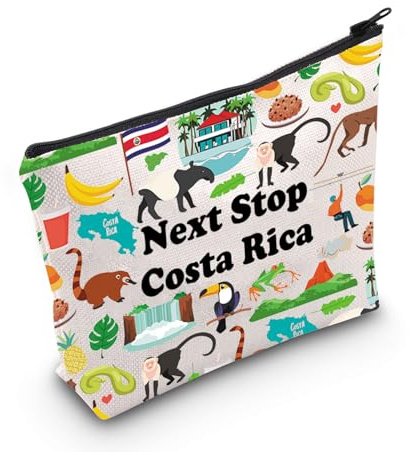 Kosmetiktasche mit Costa Rica-Symbolen, Souvenir, Costa Rica, Urlaubsgeschenk, Costa Rica, Reisegeschenk, Costa Rica, Liebhaber, Geschenk, Nordamerika, Reisegeschenk, Next Stop Costa Rica