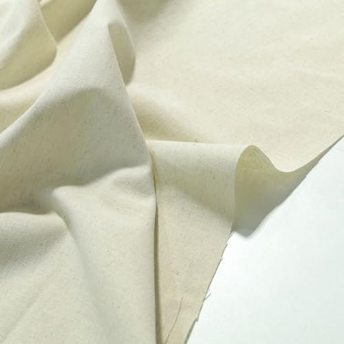 TOLKO Sommer Leinen mit Baumwolle | weicher Nesselstoff als Modestoff Kleiderstoff Dekostoff | Stoffe zum Nähen Meterware Baumwollstoffe (Natur)