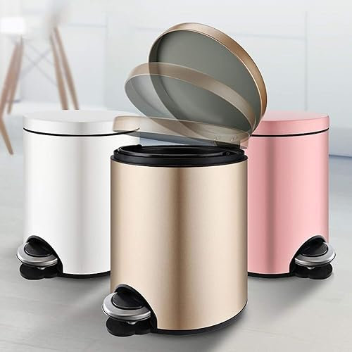 WaiDXn WDX- Poubelle Poubelle intérieure avec Couvercle pédale avec Couvercle fermé Poubelle Domestique Grande capacité Poubelle à pédale Recycler(Rose Gold,12L)