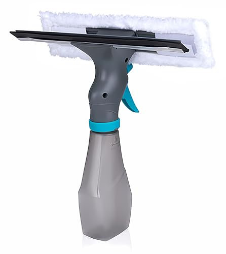 3in1 FENSTERREINIGER Set Kombi Sprühflasche Fensterwischer Fensterabzieher Fensterwischer Fensterputzer Abzieher Putztuch Lippe 18