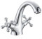 Oniissy Rubinetto da bagno vintage con doppia maniglia girevole per lavabo caldo e freddo, miscelatore tradizionale vittoriano monoblocco vintage cromato con doppia maniglia a croce (cromato)
