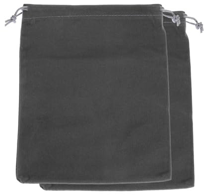 sourcing map 2pcs Headphone Pouch, Headset Carrying Bag, Portable Headphone Storage Protection Travel Pouch, Soft Drawstring Velvet Over-Ear Headphones Bag for Classroom, Grey, M