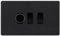 BG Evolve Matt Black 3 Gang Light Switch 1x Trailing Edge LED Dimmer 2x 2 Way Custom Switch