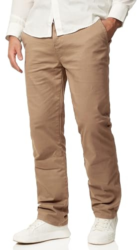 behype. Herren Chino Hose Regular-Fit mit Stretch Jeans Chinohose Straight-Leg Jeanshose Men's Pants DC_C-3004-Beige-W36/L30