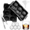Eiswürfelform Silikon Golfball 6 Eiswürfelform Groß Golfball Silikon Set mit Deckel Eiswürfel Zange Runde Eiskugelform Kugel Eiswürfel Form eiswürfel rund für Küche, Cocktail, Whisky, Getränk