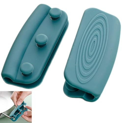 Smaoqingji Silicone Handles for Pots - 2er Pack, Grün, Hitzeschutz Topfgriffe Silikongriffe, Sicher und Verbrühungssicher, Geeignet für Alle Arten Kochgeschirr mit Eckigen Runden, Gebogenen Griffen