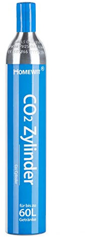 Truevaste CO2 Zylinder, Classic Kohlensäure Soda-Zylinder 60 Liter, CO2 Zylinder für Gasflasche Wassersprudler z.B. Crystal Easy Power Cool, Erstbefüllt in Deutschland, Nicht-Schnellmontage