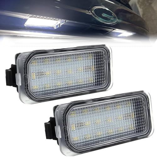 LED Number Plate Lights Compatible with Ford Mondeo MK5/Kuga/Fiesta | Focus/C-Max/Transit/Tourneo, Replacement for Jaguar XF XJ, Rear License Plate Bulb, Canbus 6000K Xenon White, Pack of 2Pcs