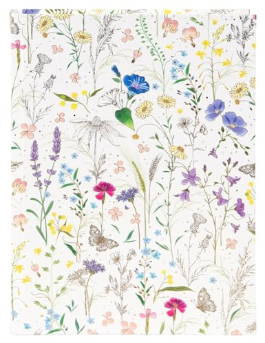 goldbuch 64 574 Notizbuch A5 Summer Meadow, Kladde 15 x 22 x 2 cm, Weiß | Hardcover Journal mit Kunstdruck-Motiv Wildblumen, 200 blanko Seiten, Papier 100 g/m² & Lesezeichen, Made in Germany