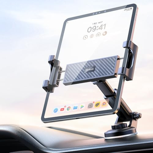mcdodo Tablet Halterung Auto, 14-29cm Verstellbare Halterung & 360° Kugelgelenk, Saugnapf mit Druckverriegelung, für 4.7-12.9 Zoll Tablets & Smartphones, für Windschutzscheibe & Armaturenbrett