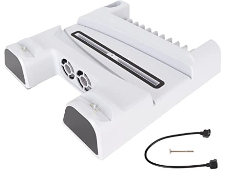 CHEOTIME Kühlstation für mit LED-Controller, Ladestation für 5-Konsole, 3-stufiger Lüfter, 11 Steckplätze, Dual-PS 5-Controller-Ladegerät, Zubehör, Basiskühler-Dockingstation