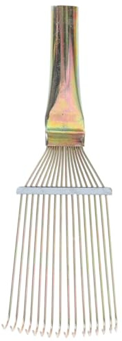 Pferdehaarrechen zum Deshedding mit Langen Metallzinken, 1 Stück | Stahl und Eisen, Glatte Oberfläche, für Schaf und Ziege, Showvorbereitung und Hofarbeit