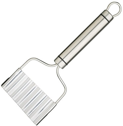 KitchenCraft Professional Stainless Steel Crinkle Chip Cutter, 21 x 8 cm (8.5 x 3), Silver