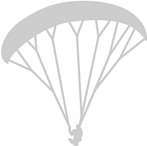 Samunshi® Paraglider Aufkleber Gleitschirm 8 x 8cm silbermetalleffekt