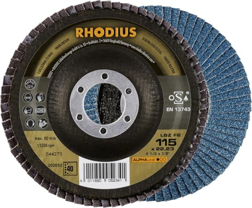 RHODIUS ALPHAline LSZ F2 Fächerschleifscheibe 115 x 22,23 mm K40 10 Stk