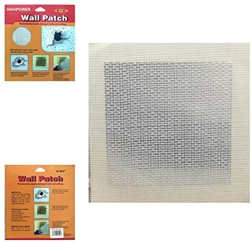 SystemsEleven High Power Reparaturgewebe für Löcher in Wand & Decken Flicken Überstreichbar 100 x 100 mm, 1 Stück