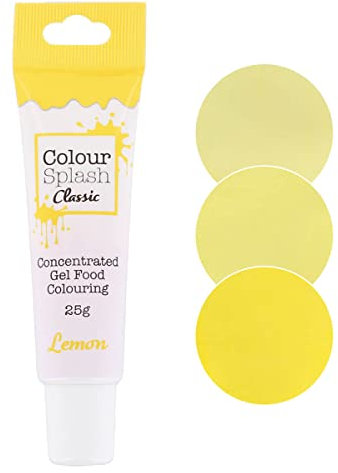 Colour Splash Food Colouring Gel | Lemon Yellow | Highly Concentrated Gels, Easy To Use Squeezy Tubes, Edible Ingredients, Transform Plain Cakes Into Bright, Eye-Catching Creations - Lemon Yellow 25g